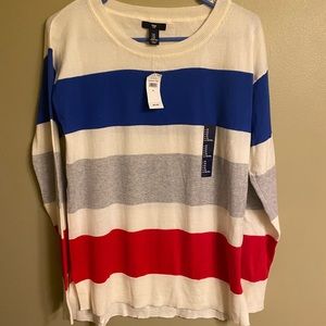 Gap Red White and Blue Striped Sweater